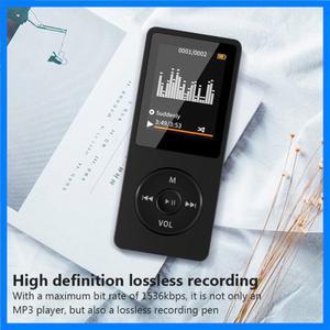 LCD 디지털 디스플레이가있는 휴대용 MP3 플레이어 FM 라디오 비디오 Hifi MP3 플레이어 전자 책 지원 Blue