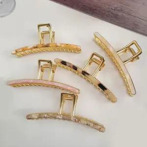 마블 일자 자개 트렌드 집게핀 1P 데일리 패턴 머리