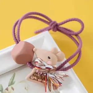 머리고무줄 유아머리끈 라이트브라운 목도리 쥐