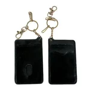 슬림 가죽 카드홀더 열쇠고리 블랙 지갑 카드지갑 숄더백 포함 (WFJ6UX3)