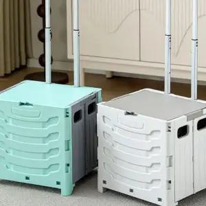 고품질 2단 접이식 쇼핑카트 장바구니 쇼핑 캐리어 2륜 4륜 손수레 (WFJRBA7)