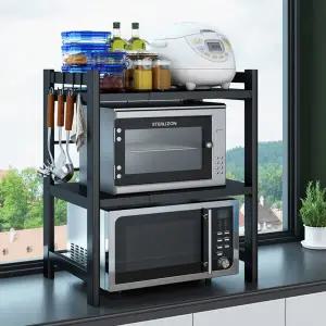 넓이조절 전자레인지 선반 밥솥 오븐 거치대 전자렌지 렉 수납장 3단