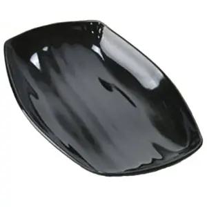 사각타원 멜라민 접시 검정색 업소용 식기 다용도 그릇 떡 제공용 (WFJ6VZ6)