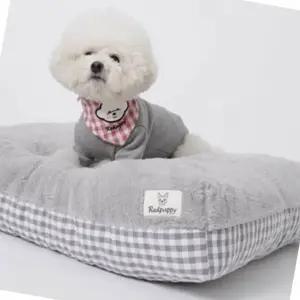 애견 침대 양면 쿠션 대형 체크무늬 강아지 소파 그레이 (WFK6B2S)