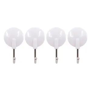 행거 원형고리 벽면부착 화이트부착고리 4개입원형행거 벽면고리 (WFJ73VV)