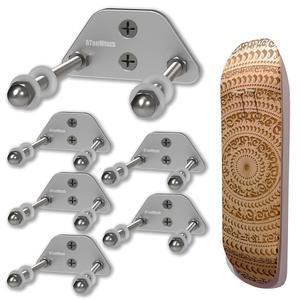 [미국배송] ATOOMTUZS 스케이트보드 벽걸이 디스플레이(6팩)-알루미늄 램프 모양 데크 벽걸이 수평 및 수직 걸이식 디스플레이 장식용 나사 구멍 두 개 포함