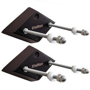 [미국배송] ATOOMTUZS 스케이트보드 벽걸이 - 두 개의 나사 구멍이 있는 나무 마름모꼴 데크 애호가를 위한 디스플레이 장식 2팩(블랙)