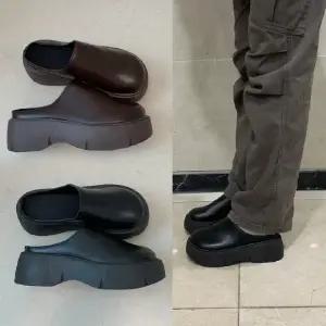 라운디뮬통굽블로퍼 플랫폼 슬리퍼 키높이 청키 신발 뮬 사무실 구두 et 웨 (WFK6KN2)