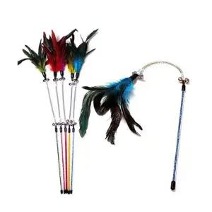 고품질 투유 깃털 낚시대 스프링 랜덤 장난감 고양이 (WFJRO7V)