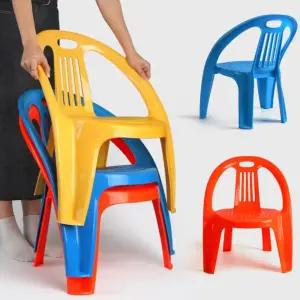 플라스틱의자 가벼운 등받이 보조 간이 스툴 행사 의자 4개