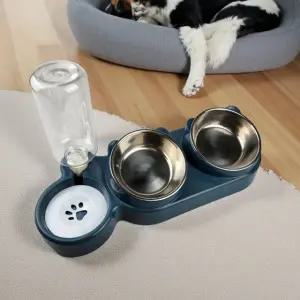 강아지 밥그릇 고양이 스텐 식기 급수기 2구 (WFK5OIX)