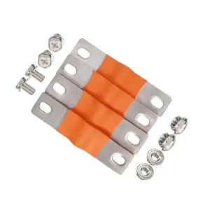 HWYEE 8PCS 3mm 두께의 유연한 버스바 M6 포스트 스트랩 74mm 홀 중앙 피치 커넥터 클립 접촉 LiFePO4