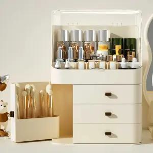 화장품 수납 투명 정리함 브러쉬 립스틱 뚜껑있는 보관함