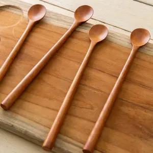 대추나무 천연 옻칠 긴목 티스푼 1p 원목 차 티 수저 원목 식기 수저 숟가락