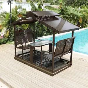 정원흔들의자 스윙체어 펜션 전원주택 카페 철제 4인용 조립식