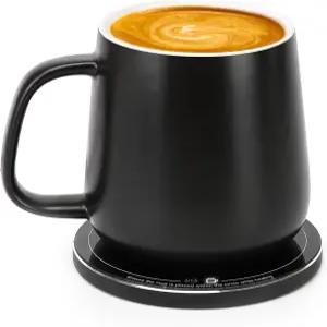 APEKX 따뜻한 컵 커피 머그 워머 세트 - 스마트 안정적인 일정 온도 131°F 15W 무선 충전 12.8온스 용량