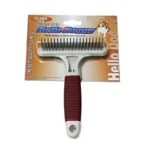 강아지 빗 헬로도기 강아지 이중빗 T자 (WFJ7UTM)