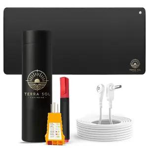 테라솔 발용 접지 매트 - 수면 개선 및 염증 감소를 위한 프리미엄 29x12.5인치 15피트 코드 안전 테스터가