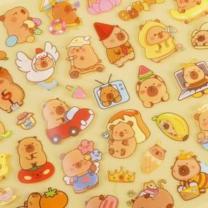 로바식  24팩 박스형 카피바라 롱 스크롤 무테이크오프 스티키 노트 세트 사무실 학교 용품 문구 스티커 어