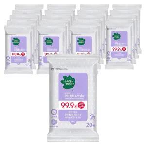 그린핑거 유아용품 대용량 휴대용 소독티슈 휴대용 20매 20개