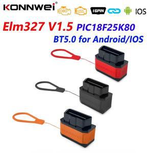 KONNWEI 블루투스 5.0 스캐너 안드로이드 IOS ELM 327 V1 5 OBD 2 자동차 진단 도구 KW906 ELM327 V1.5 PIC