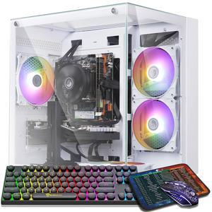 사전 제작된 게이밍 PC 데스크톱 컴퓨터, 코어 i7 7700 데스크톱, 3.6-4.2GHz 주파수로 작동하는 RTX 4060 그래픽 카드, 8GB GDDR6 비디오 메모리, 16GB RAM, 1TB SSD, WiFi 5.0, RGB 팬 x4