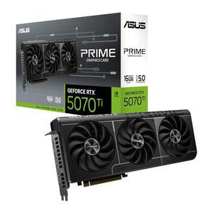 ASUS SFF 지원 프라임 GeForce RTX 5070 Ti 16GB GDDR7 그래픽 카드(PCIe 5.0, GDDR7, HDMI /DP 2.1, 2.5 슬롯, 축 기술 팬, 듀얼 BIOS)
