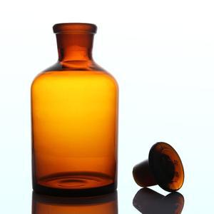 30ml60ml 125ml 갈색 유리 좁은 입 병 Stooper 실험실 화학 교육