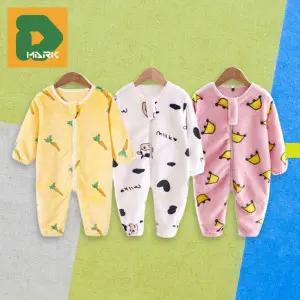 포근한 수면우주복 3종 신생아 실내복 보온 긴팔 유아바디슈트 옷 홈웨어 아기 잠옷 겨울용 왕관핑크