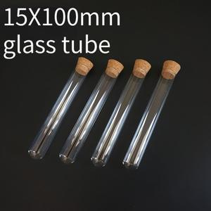 실험실 위한 코르크가 있는 24개갑 15x100mm 투명 둥근 바닥 유리 튜브