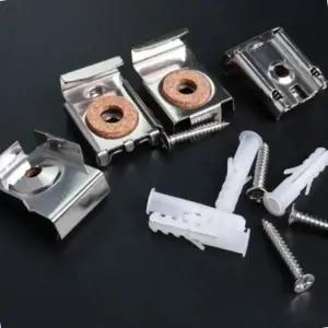 욕실거울홀더 화장실 샤워실 인테리어 피스고정 거울지지대 4p 세트 (WFK9Z27)