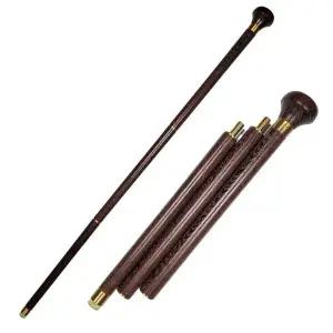 고품질 노인용지팡이 계지목 고급 3단 분리형 신사 지팡이 (WFKA04B)