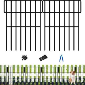 ULIOK 동물 보호 울타리 25개 패널 노 디그 펜스 27피트(L) x 17인치(H) 개 토끼 1.52인치 스파이크 간격의