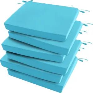 야외 의자 쿠션 6종 세트 파티오 가구용 방수 및 변색 방지 시트 - 넥타이와 숨겨진 지퍼가 있는 18.5 x 16