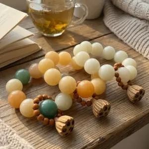 베넬라 다색 손가락염주 나무 불교 108 합장주 보리수 108배 고급 수제 염주 손목 스님 미니 악세사리