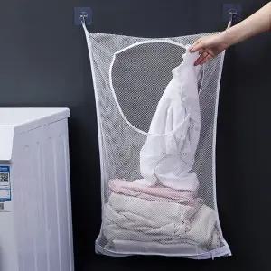 세탁물 보관망 빨래 수납 주머니 걸이식 메쉬망 (WFKAF9E)