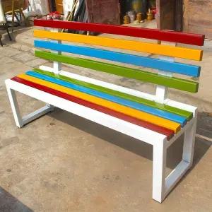 야외 무지개 벤치 공원 등받이 정원 빈티지 펜션 인테리어 의자 체어