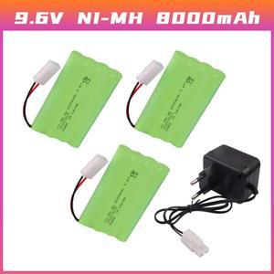 니켈-수소(Ni-MH) 3.6V/4.8V/6V/7.2V/9.6V 8000mAh 충전식 배터리 팩 RC 장난감 자동차 탱크 로봇 총 보트