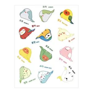 리프패럿 푸짐뱃살 앵무 옆태 스티커