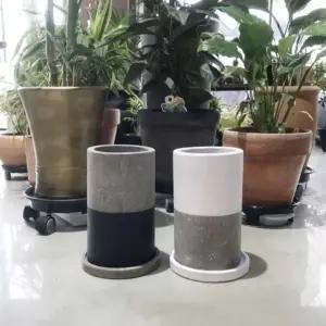 모던 시멘트 화분 긴원형-투톤 15x25cm (WFKADTN)