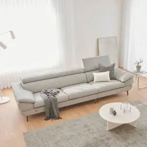 [봄소와] 이루리 4인용 천연 슈타크 통가죽 헤드레스트 소파