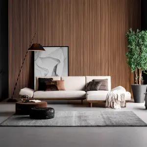 [봄소와] 고즈넉이 4인용 카우치형 아쿠아클린 패브릭 원목소파