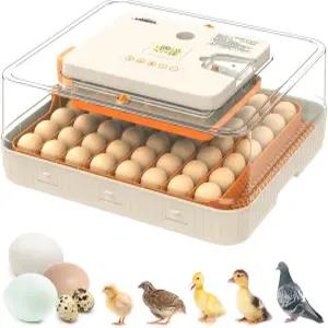 WON 56 알 부화용 인큐베이터 - 온도 및 습도 조절 기능이 있는 자동 터너 캔들러 닭 오리 거위 비둘기