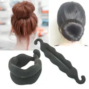 ( )똥머리 스폰지 밴드 블랙 헤어 미용 스타일링 뷰티 드라이어