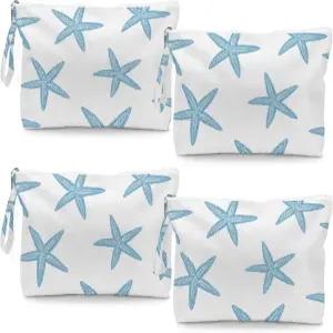 포콩나 4PCS 수영복 세면도구 가방 여행 필수품으로 불가사리 습식 건조 비치백 선호 더러운 기저귀 선물로