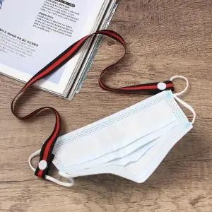 마스크목걸이 똑딱이 마스크스트랩(레드블랙)가벼운 마스크줄 마스크걸이