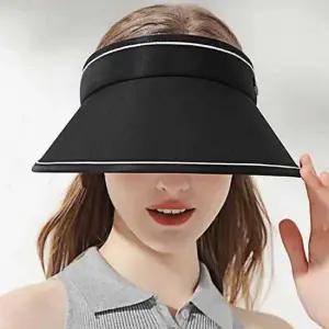 썬캡 여성 베이직 블랙 UV차단 여름 와이드