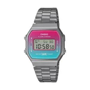 카시오 A168WERB-2A 그라데이션 디지털 스퀘어 레트로 공용 메탈 시계