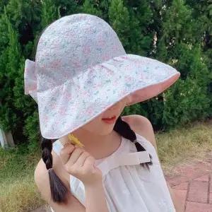 햇빛차단 여성 여름 와이드챙 오픈 풀라워 챙모자