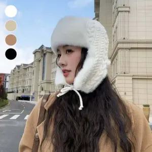 귀달이 니트 군밤모자 여성 융털 안감 방한모자